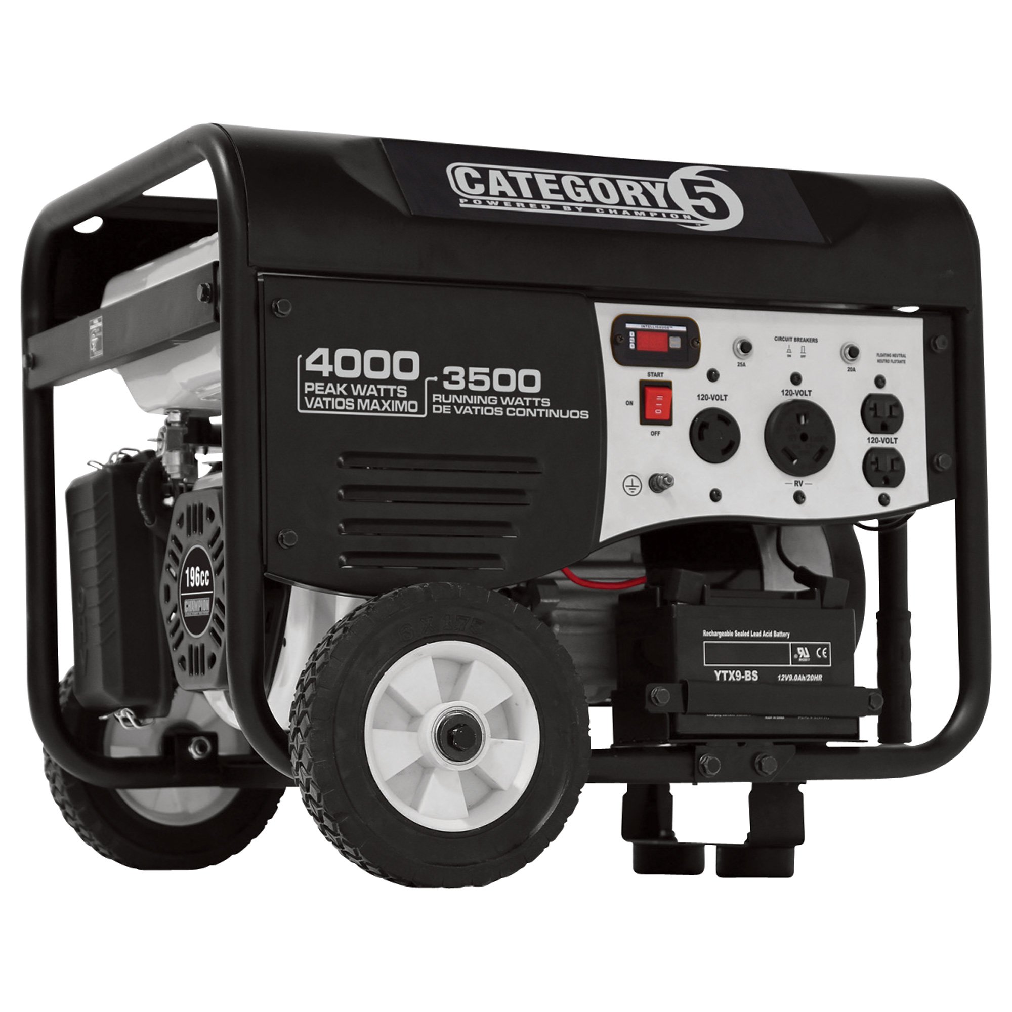 Champion Power Equipment Wireless Remote Start Generator — 4000 Surge Watts, 3500 Rated Watts, Electric Start, Wheel Kit, Model# 45612